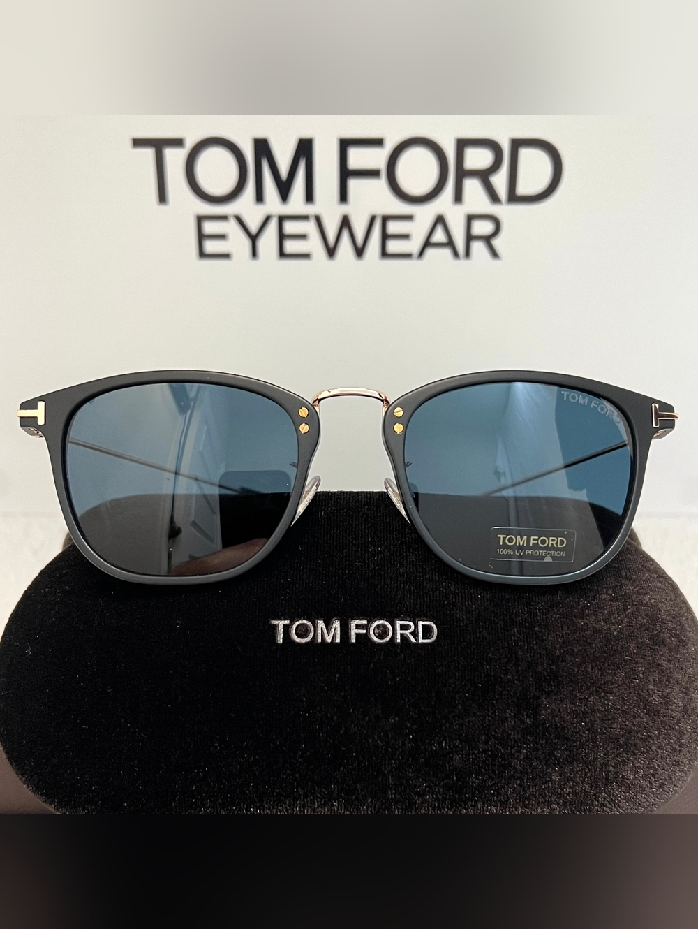 Tom Ford Sunglasses Frame Model TF672 BEAU in Matte Black & Gold